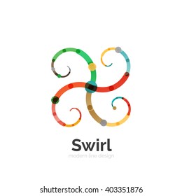 Logotipo del círculo giratorio del vector, diseño plano lineal