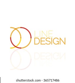 Vector swirl and circles outline minimal abstract geometric logo