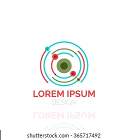 Giro de vectores y contorno de círculos con un logotipo geométrico abstracto mínimo