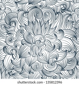 Vector swirl design seamless tiled pattern texture background