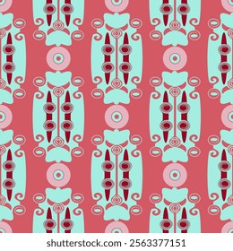 Vector - swirl elements illustration,  geometric colored template, seamless pattern.