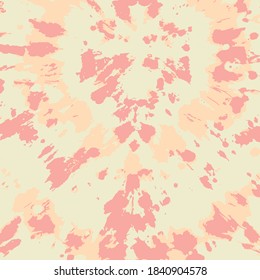 Vector Swirl. Ethnic Abstract. Coral Hand Drawn Fabric Print. Pale Pink Ink Textured. Tie Dye Print. Bohemian Art. Vector Decoration. Tie Dye Colorful. Hippie Fabric. Boho Fashion.