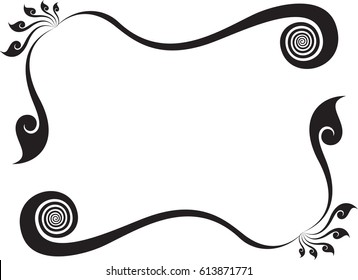 vector swirl floral frame