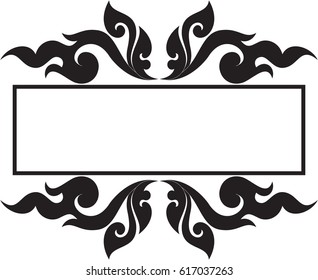 Vector Swirl Floral Rectangle Frame Logosymbolsign Stock Vector ...
