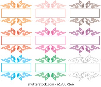 vector swirl floral with rectangle frame (logo,symbol,sign) Southeast Asia art style