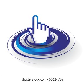 vector swirl hand mouse symbol, vector illustration