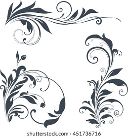 Vector swirl ornate motifs.