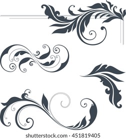 Vector swirl ornate motifs.