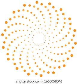 Vector swirl pattern with dotted circular background