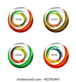 Conjunto de vectores giratorios, elegantes ondas redondeadas suaves