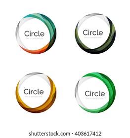 Vector swirl set, elegant smooth round waves