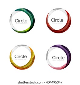 Vector swirl set, elegant smooth round waves