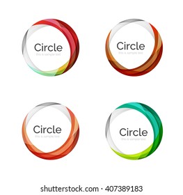 Vector swirl set, elegant smooth round waves