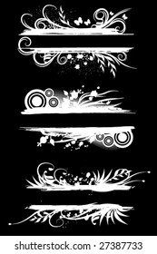 Vector swirl tags on black