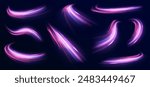 Vector swirl trail effect. Abstract vector fire circles, sparkling swirls and energy light spiral frames. Illustration of light ray, stripe line with blue light, speed motion background.	