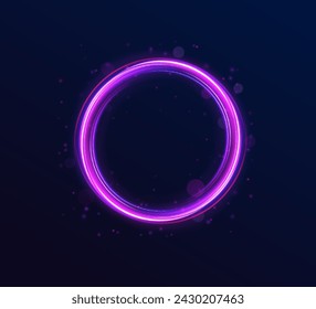 Vector swirl trail effect. Abstract vector fire circles, sparkling swirls and energy light spiral frames.	