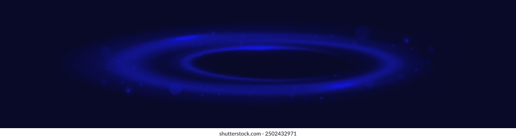 Vector swirl trail effect. Abstract vector fire circles, sparkling swirls and energy light spiral frames.