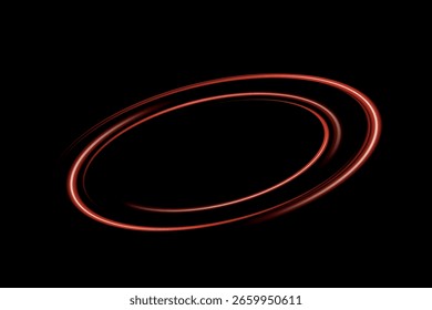 Vector swirl trail effect. Abstract vector fire circles, sparkling swirls and energy light spiral frames.
