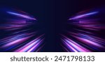 Vector swirl trail effect. Laser beams luminous abstract sparkling isolated on a transparent background. Panoramic high speed technology concept, light abstract background.	