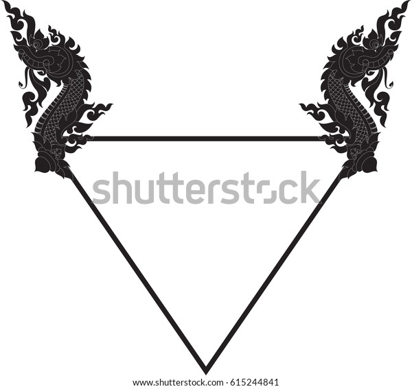 Vector Swirl Tribal Naga Head Triangle Stock Vector (Royalty Free ...