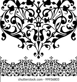 Vector swirling decorative floral and plants elements