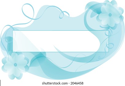 Vector swirls and flower background  in pastel blue. Easily editable and scalable