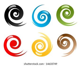 Vector Swirly Design Elements Set