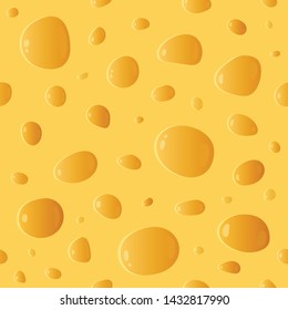 Vector swiss cheese realistic seamless texture or background with large holes.