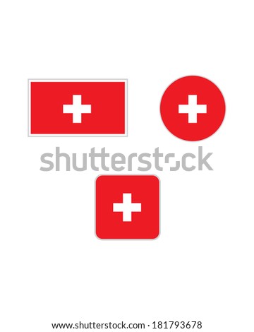 Vector Swiss Flag and Icon Set