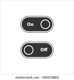 vector switch icon with black and white on and off button isolated