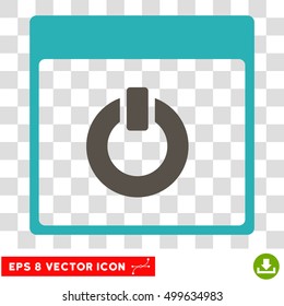 Vector Switch on Calendar Page EPS vector pictogram. Illustration style is flat iconic bicolor grey and cyan symbol on a transparent background.
