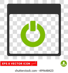Vector Switch on Calendar Page EPS vector pictograph. Illustration style is flat iconic bicolor eco green and gray symbol on a transparent background.