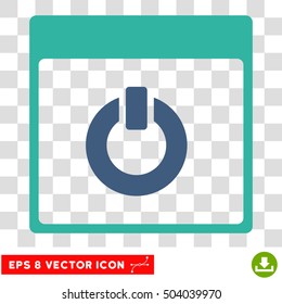 Vector Switch on Calendar Page EPS vector icon. Illustration style is flat iconic bicolor cobalt and cyan symbol on a transparent background.
