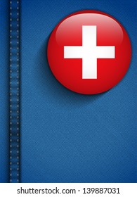 Vector - Switzerland Flag Button in Jeans Pocket
