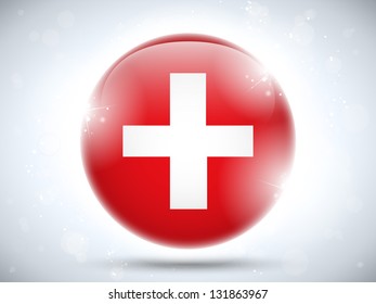 Vector - Switzerland Flag Glossy Button