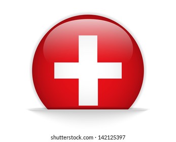 Vector - Switzerland Flag Glossy Button