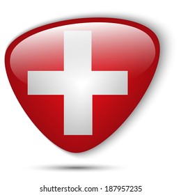 Vector - Switzerland Flag Glossy Button