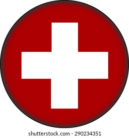 Vector - Switzerland Flag Glossy Button