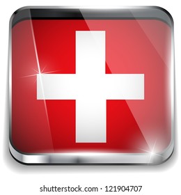 Vector - Switzerland Flag Smartphone Application Square Buttons
