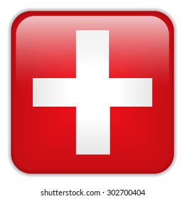 Vector - Switzerland Flag Smartphone Application Square Buttons