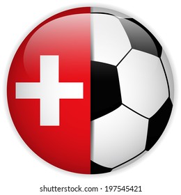 Vector - Switzerland Flag with Soccer Ball Background