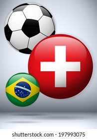 Vector - Switzerland Flag with Soccer Ball Background