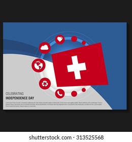 Vector Switzerland Independence Day Flyer template. Creative Brochure Title Page. National Day Leaflet design element. vector illustration