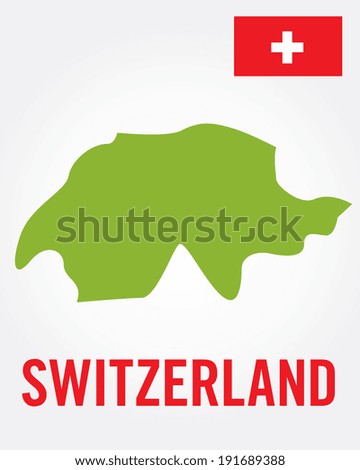 Vector Switzerland Map and Flag Set
