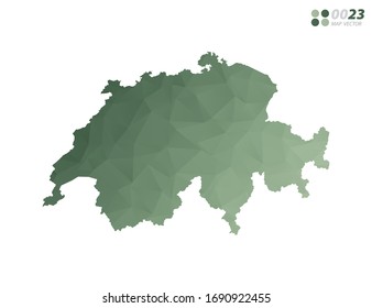 Vector de Suiza cartografía el mosaico triángulo de polígono verde con fondo blanco. degradado de estilo.