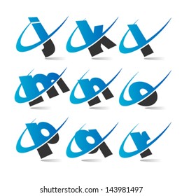 Vector swoosh small letters logo icons Set 2