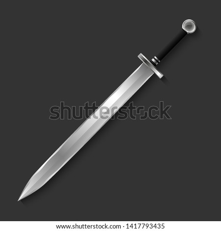 vector of sword ,3D sword. European straight swords, vector illustration, Daggers and Knife.