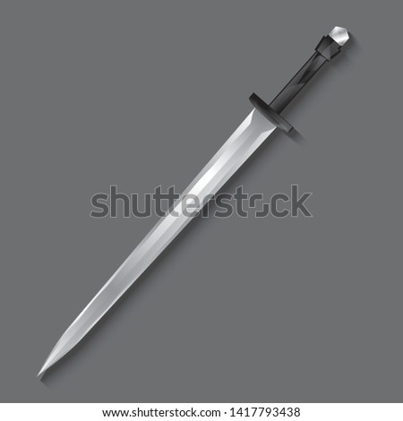 vector of sword ,3D sword. European straight swords, vector illustration, Daggers and Knife.