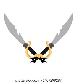 Vector sword with black hilt and ribbon