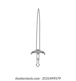 Vector sword  Continuous line drawing. illustration design background